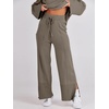 image:imageANRABESS Womens 2 Piece Outfits Oversized Knit Sweater Set Wide Leg Pant Cozy Lounge Matching Pajama Sets 2026 Trendy ClothesKhaki Green