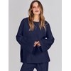 image:imageANRABESS Womens 2 Piece Outfits Oversized Knit Sweater Set Wide Leg Pant Cozy Lounge Matching Pajama Sets 2026 Trendy ClothesNavy Blue