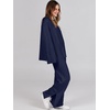 image:imageANRABESS Womens 2 Piece Outfits Oversized Knit Sweater Set Wide Leg Pant Cozy Lounge Matching Pajama Sets 2026 Trendy ClothesNavy Blue
