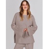image:imageANRABESS Womens 2 Piece Outfits Oversized Knit Sweater Set Wide Leg Pant Cozy Lounge Matching Pajama Sets 2026 Trendy ClothesRed Apricot