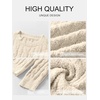 image:imageANRABESS Womens Fuzzy Fleece Pajama Set 2 Piece Outfits Lounge Knit Oversized Sweater Pj Sets 2026 Fall Winter LoungewearBeige