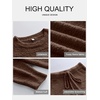 image:imageANRABESS Womens Fuzzy Fleece Pajama Sets 2 Piece Outfits Long Sleeve Top Wide Leg Pants Lounge Matching Set 2026 Fall WinterBrown