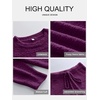 image:imageANRABESS Womens Fuzzy Fleece Pajama Sets 2 Piece Outfits Long Sleeve Top Wide Leg Pants Lounge Matching Set 2026 Fall WinterDeep Viole