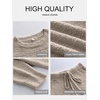 image:imageANRABESS Womens Fuzzy Fleece Pajama Sets 2 Piece Outfits Long Sleeve Top Wide Leg Pants Lounge Matching Set 2026 Fall WinterLight Khaki