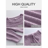 image:imageANRABESS Womens Fuzzy Fleece Pajama Sets 2 Piece Outfits Long Sleeve Top Wide Leg Pants Lounge Matching Set 2026 Fall WinterPurple
