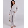image:imageANRABESS Womens Fuzzy Fleece Pajama Sets 2 Piece Outfits Long Sleeve Top Wide Leg Pants Lounge Matching Set 2026 Fall WinterPurple Grey