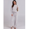 image:imageANRABESS Womens Fuzzy Fleece Pajama Sets 2 Piece Outfits Long Sleeve Top Wide Leg Pants Lounge Matching Set 2026 Fall WinterPurple Grey