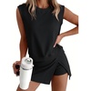 image:imageANRABESS Women Two Piece Skirt Sets Summer Outfits Athletic Workout Tennis Lined Skort Short Set Travel Vacation ClothesBlack