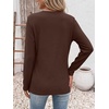 image:imageANRABESS Long Sleeve Shirts for Women Waffle Knit Wrap Tunic Tops Lightweight Soft Fall Outfits for Daily Work TravelBrown