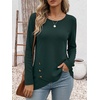 image:imageANRABESS Long Sleeve Shirts for Women Waffle Knit Wrap Tunic Tops Lightweight Soft Fall Outfits for Daily Work TravelDeep Green
