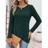 image:imageANRABESS Long Sleeve Shirts for Women Waffle Knit Wrap Tunic Tops Lightweight Soft Fall Outfits for Daily Work TravelDeep Green
