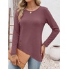 image:imageANRABESS Long Sleeve Shirts for Women Waffle Knit Wrap Tunic Tops Lightweight Soft Fall Outfits for Daily Work TravelMauve