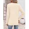 image:imageANRABESS Long Sleeve Shirts for Women Waffle Knit Wrap Tunic Tops Lightweight Soft Fall Outfits for Daily Work TravelParchment