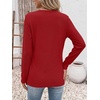 image:imageANRABESS Long Sleeve Shirts for Women Waffle Knit Wrap Tunic Tops Lightweight Soft Fall Outfits for Daily Work TravelRed