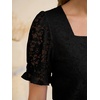 image:imageANRABESS Womens Lace Square Neck Blouse Puff Sleeve Soft Top for Dressy Casual Work amp Spring Summer FashionBlack