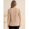 image:imageANRABESS Womens Lace Square Neck Blouse Puff Sleeve Soft Top for Dressy Casual Work amp Spring Summer FashionLight Khaki