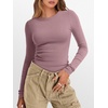 image:imageANRABESS Womens Long Sleeve Thermal Shirts Slim Fit Basic Tee Tops Warm Fleece Undershirts 2026 Fall Winter Layer OutfitsGrey Pink