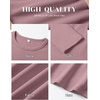 image:imageANRABESS Womens Long Sleeve Thermal Shirts Slim Fit Basic Tee Tops Warm Fleece Undershirts 2026 Fall Winter Layer OutfitsGrey Pink