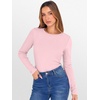 image:imageANRABESS Womens Long Sleeve Thermal Shirts Slim Fit Basic Tee Tops Warm Fleece Undershirts 2026 Fall Winter Layer OutfitsLight Pink