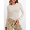 image:imageANRABESS Womens Long Sleeve Thermal Shirts Slim Fit Basic Tee Tops Warm Fleece Undershirts 2026 Fall Winter Layer OutfitsParchment