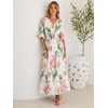 image:imageANRABESS Womens Maxi Dress 2026 Summer Boho Ruffle Sleeve V Neck A Line Elastic Waist Flowy Wedding Guest Party Long DressesFloral Pink White
