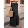 image:imageANRABESS Womens Maxi Skirts High Waisted 2026 Summer Boho Floral Beach Flowy Side Slit Long Skirt with Adjustable DrawstringBlack