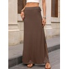 image:imageANRABESS Womens Maxi Skirts High Waisted 2026 Summer Boho Floral Beach Flowy Side Slit Long Skirt with Adjustable DrawstringBrown