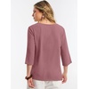 image:imageANRABESS Womens Tops 34 Sleeve V Neck Henley Shirts Dressy Casual Business Work Blouses Summer Fashion for Office DailyDusty Rose
