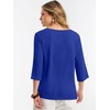 image:imageANRABESS Womens Tops 34 Sleeve V Neck Henley Shirts Dressy Casual Business Work Blouses Summer Fashion for Office DailyRoyal Blue