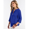 image:imageANRABESS Womens Tops 34 Sleeve V Neck Henley Shirts Dressy Casual Business Work Blouses Summer Fashion for Office DailyRoyal Blue