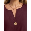image:imageANRABESS Womens Tops 34 Sleeve V Neck Henley Shirts Dressy Casual Business Work Blouses Summer Fashion for Office DailyWine Red