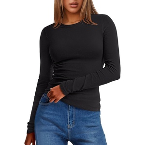 image:imageANRABESS Womens Long Sleeve Thermal Shirts Slim Fit Basic Tee Tops Warm Fleece Undershirts 2026 Fall Winter Layer OutfitsBlack