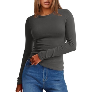image:imageANRABESS Womens Long Sleeve Thermal Shirts Slim Fit Basic Tee Tops Warm Fleece Undershirts 2026 Fall Winter Layer OutfitsDark Grey