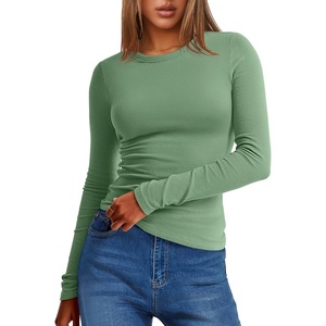 image:imageANRABESS Womens Long Sleeve Thermal Shirts Slim Fit Basic Tee Tops Warm Fleece Undershirts 2026 Fall Winter Layer OutfitsGreen