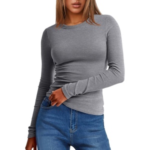 image:imageANRABESS Womens Long Sleeve Thermal Shirts Slim Fit Basic Tee Tops Warm Fleece Undershirts 2026 Fall Winter Layer OutfitsGrey