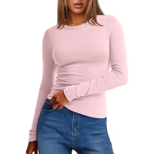 image:imageANRABESS Womens Long Sleeve Thermal Shirts Slim Fit Basic Tee Tops Warm Fleece Undershirts 2026 Fall Winter Layer OutfitsLight Pink