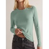 image:imageANRABESS Long Sleeve Shirts for Women Soft Stretchy Ribbed Slim Basic Tops Casual Tees for Office Daily Wear Fall OutfitsGray Green