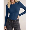 image:imageANRABESS Long Sleeve Shirts for Women Soft Stretchy Ribbed Slim Basic Tops Casual Tees for Office Daily Wear Fall OutfitsNavy Blue