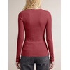 image:imageANRABESS Long Sleeve Shirts for Women Soft Stretchy Ribbed Slim Basic Tops Casual Tees for Office Daily Wear Fall OutfitsRed