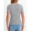 image:imageANRABESS Shirts for Women V Neck Short Sleeve Sexy Top Ribbed Slim Fit Dressy Casual 2026 Comfy Daily Wear amp Going OutGrey