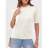 image:imageANRABESS Short Sleeve Sweaters for Women Summer Wool Blend Crew Neck Shirts Lightweight Work Top 2026 Business Casual OutfitsCream White