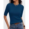 image:imageANRABESS Short Sleeve Sweaters for Women Summer Wool Blend Crew Neck Shirts Lightweight Work Top 2026 Business Casual OutfitsDark Teal