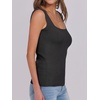 image:imageANRABESS Tank Tops for Women 2026 Summer Square Neck Sleeveless Rib Knit Basic Slim Fit Shirts Casual Basic Workout ClothesBlack