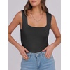 image:imageANRABESS Tank Tops for Women 2026 Summer Square Neck Sleeveless Rib Knit Basic Slim Fit Shirts Casual Basic Workout ClothesBlack