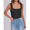 image:imageANRABESS Tank Tops for Women 2026 Summer Square Neck Sleeveless Rib Knit Basic Slim Fit Shirts Casual Basic Workout ClothesBlack