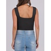 image:imageANRABESS Tank Tops for Women 2026 Summer Square Neck Sleeveless Rib Knit Basic Slim Fit Shirts Casual Basic Workout ClothesBlack