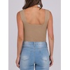 image:imageANRABESS Tank Tops for Women 2026 Summer Square Neck Sleeveless Rib Knit Basic Slim Fit Shirts Casual Basic Workout ClothesKhaki