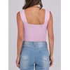 image:imageANRABESS Tank Tops for Women 2026 Summer Square Neck Sleeveless Rib Knit Basic Slim Fit Shirts Casual Basic Workout ClothesLight Pink