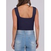 image:imageANRABESS Tank Tops for Women 2026 Summer Square Neck Sleeveless Rib Knit Basic Slim Fit Shirts Casual Basic Workout ClothesNavy Blue