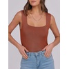 image:imageANRABESS Tank Tops for Women 2026 Summer Square Neck Sleeveless Rib Knit Basic Slim Fit Shirts Casual Basic Workout ClothesRust